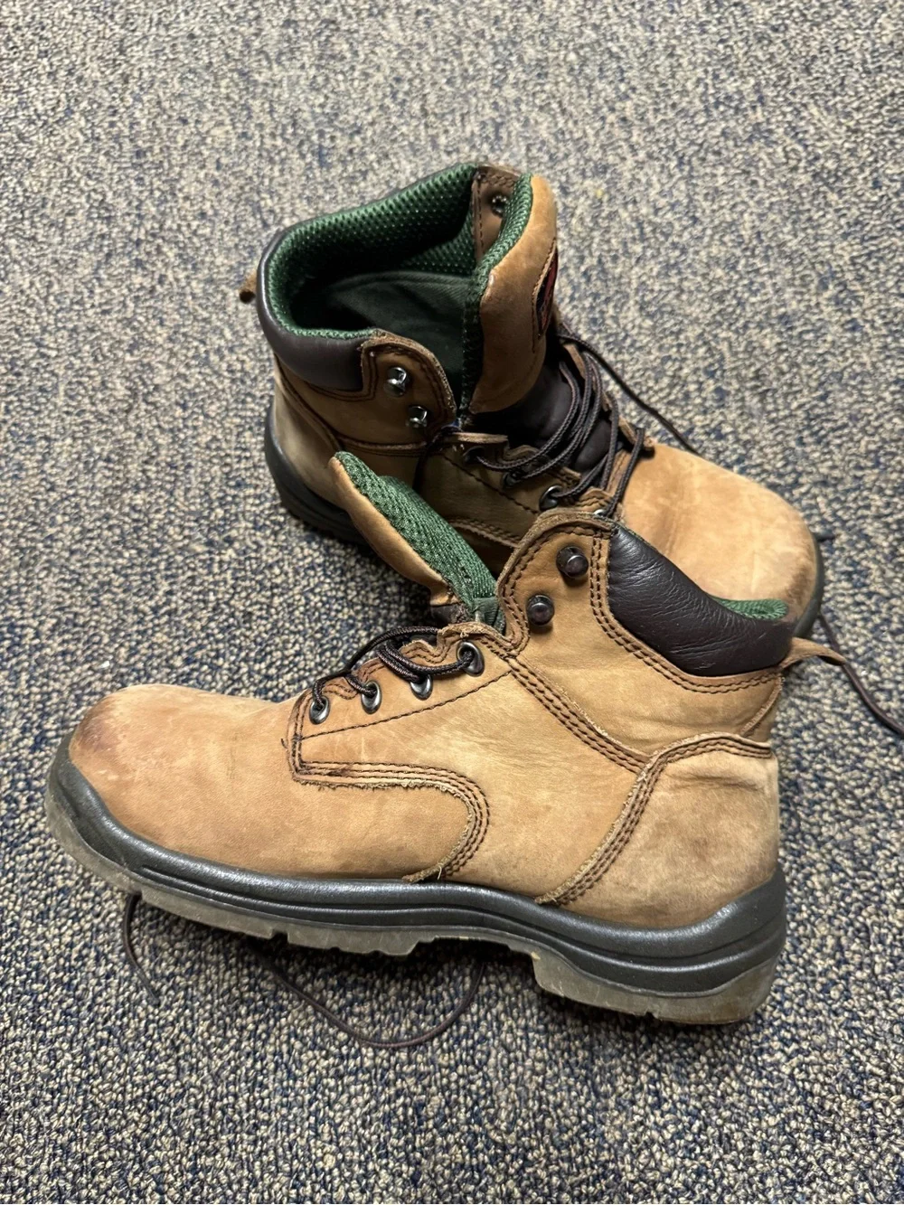 Red Wing Shoes Brown Leather Lace-Up Work Boots
